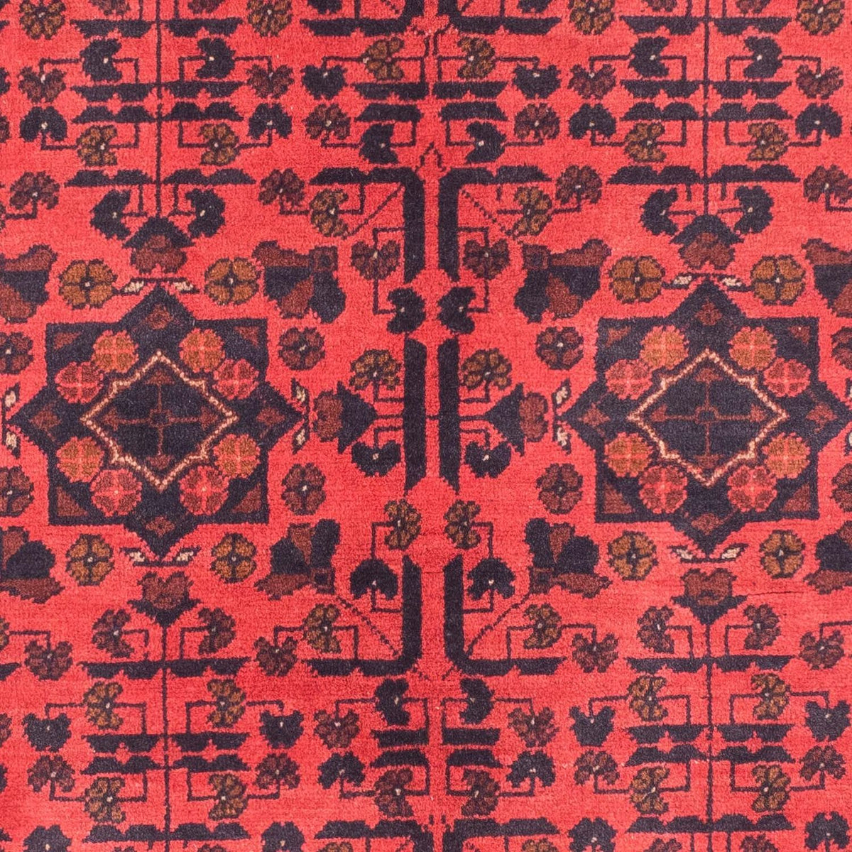 Afghansk matta - Kunduz - 149 x 103 cm - mörkröd