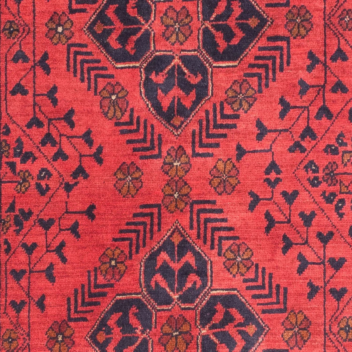 Afghansk matta - Kunduz - 146 x 104 cm - mörkröd