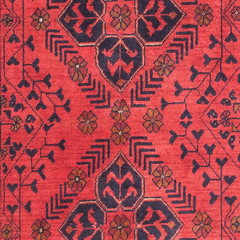 Afghansk matta - Kunduz - 146 x 104 cm - mörkröd