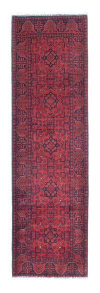 Runner Afghansk matta - Kunduz - 287 x 84 cm - mörkröd