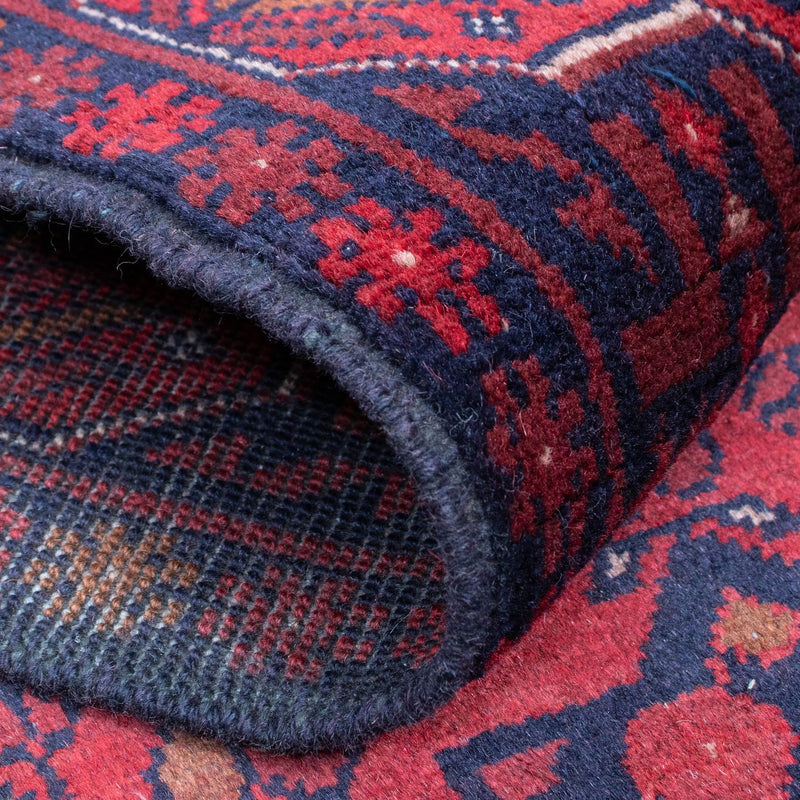 Runner Afghansk matta - Kunduz - 287 x 84 cm - mörkröd