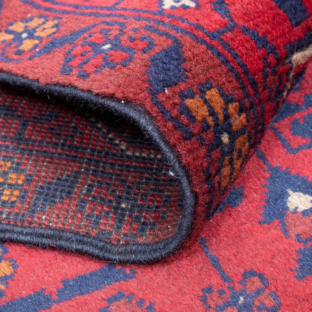 Runner Afghansk matta - Kunduz - 285 x 83 cm - mörkröd