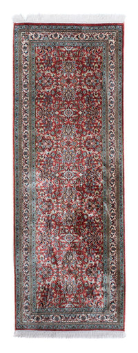Runner Sidenmatta - Kashmir Silk - 179 x 64 cm - mörkröd
