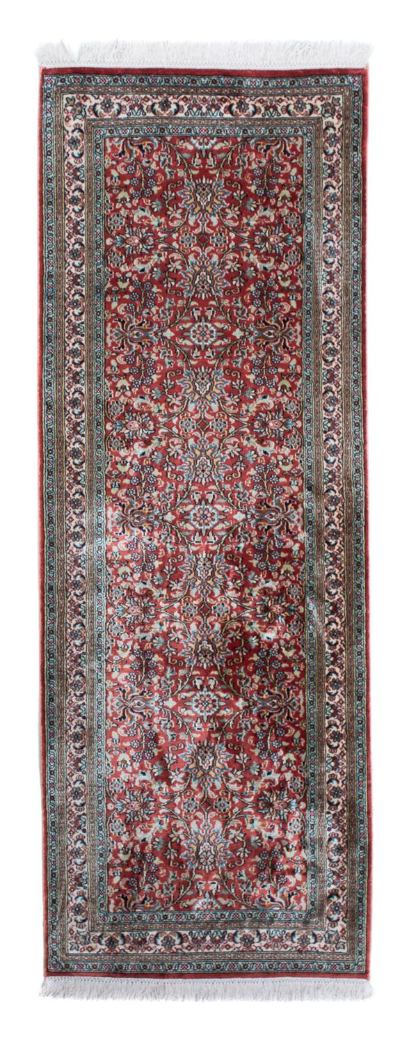Runner Sidenmatta - Kashmir Silk - 179 x 64 cm - mörkröd