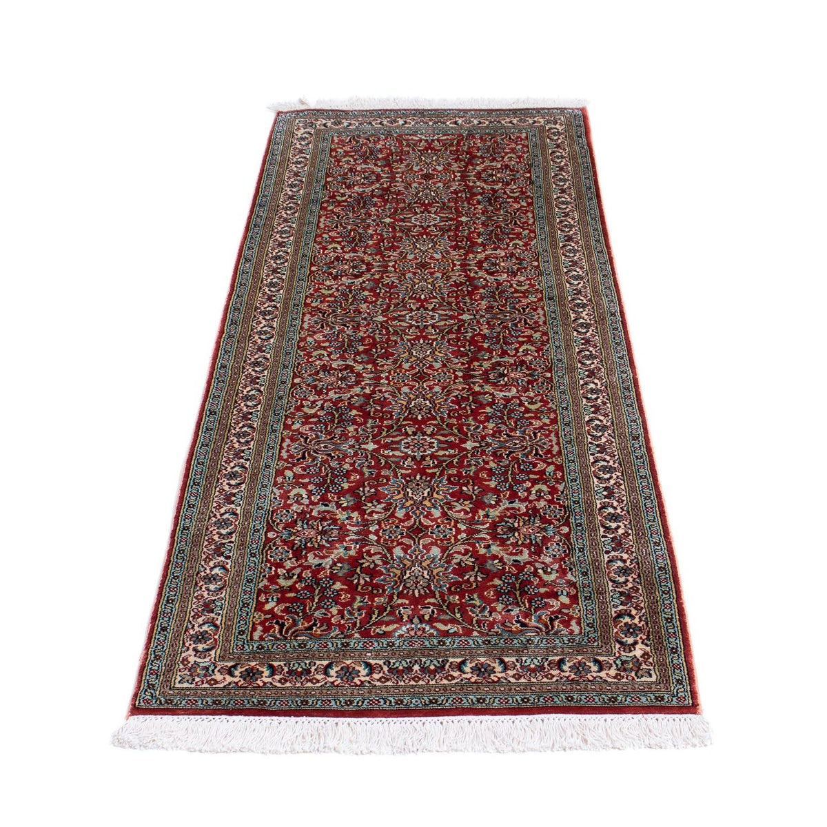Runner Sidenmatta - Kashmir Silk - 179 x 64 cm - mörkröd