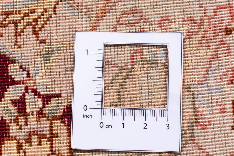 Persisk matta - Tabriz - Royal runt  - 150 x 150 cm - mörkröd