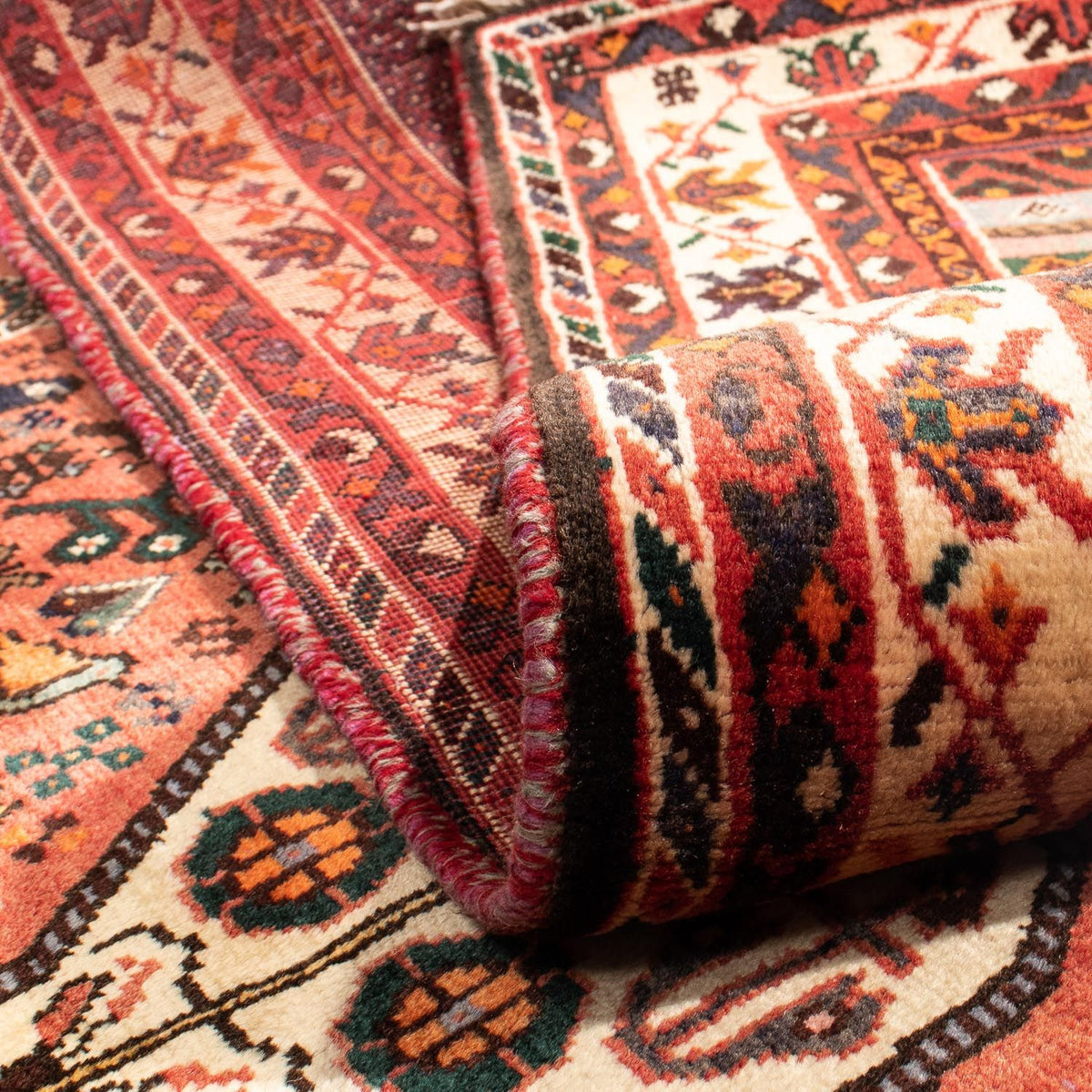 Persisk matta - Nomadic - 297 x 207 cm - mörkröd