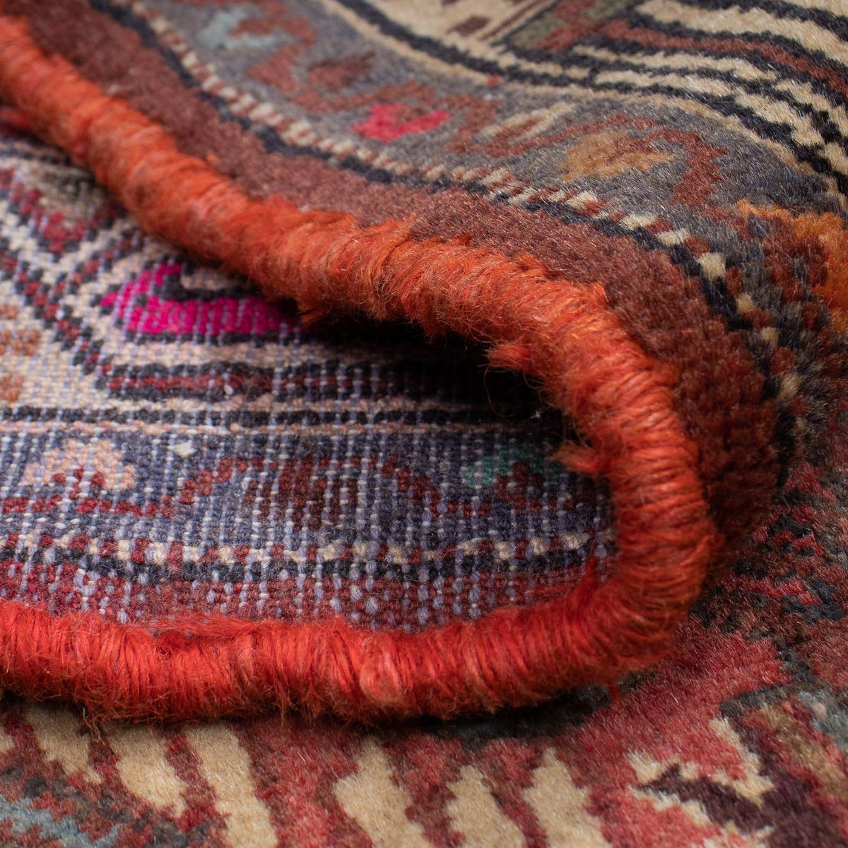 Persisk matta - Nomadic - 116 x 77 cm - mörkröd