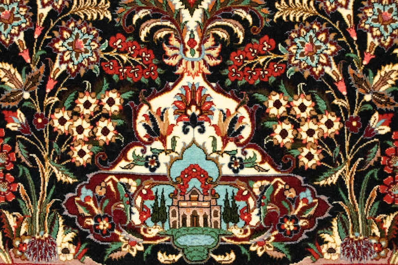 Persisk matta - Ghom - 163 x 107 cm - mörkblå