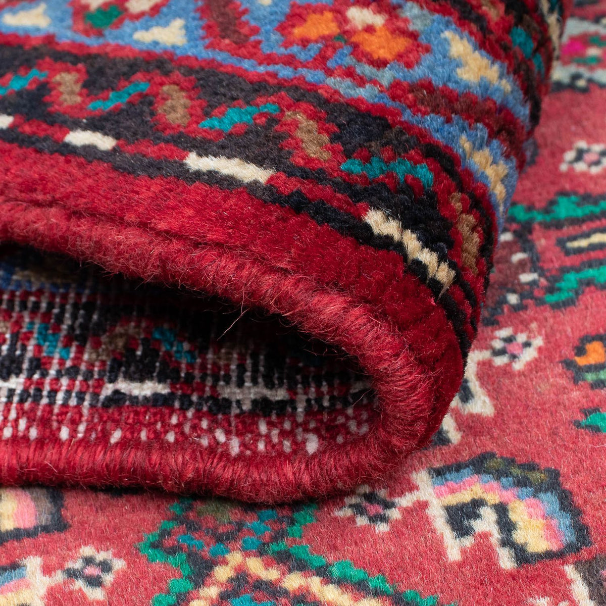 Persisk matta - Nomadic - 92 x 61 cm - mörkröd