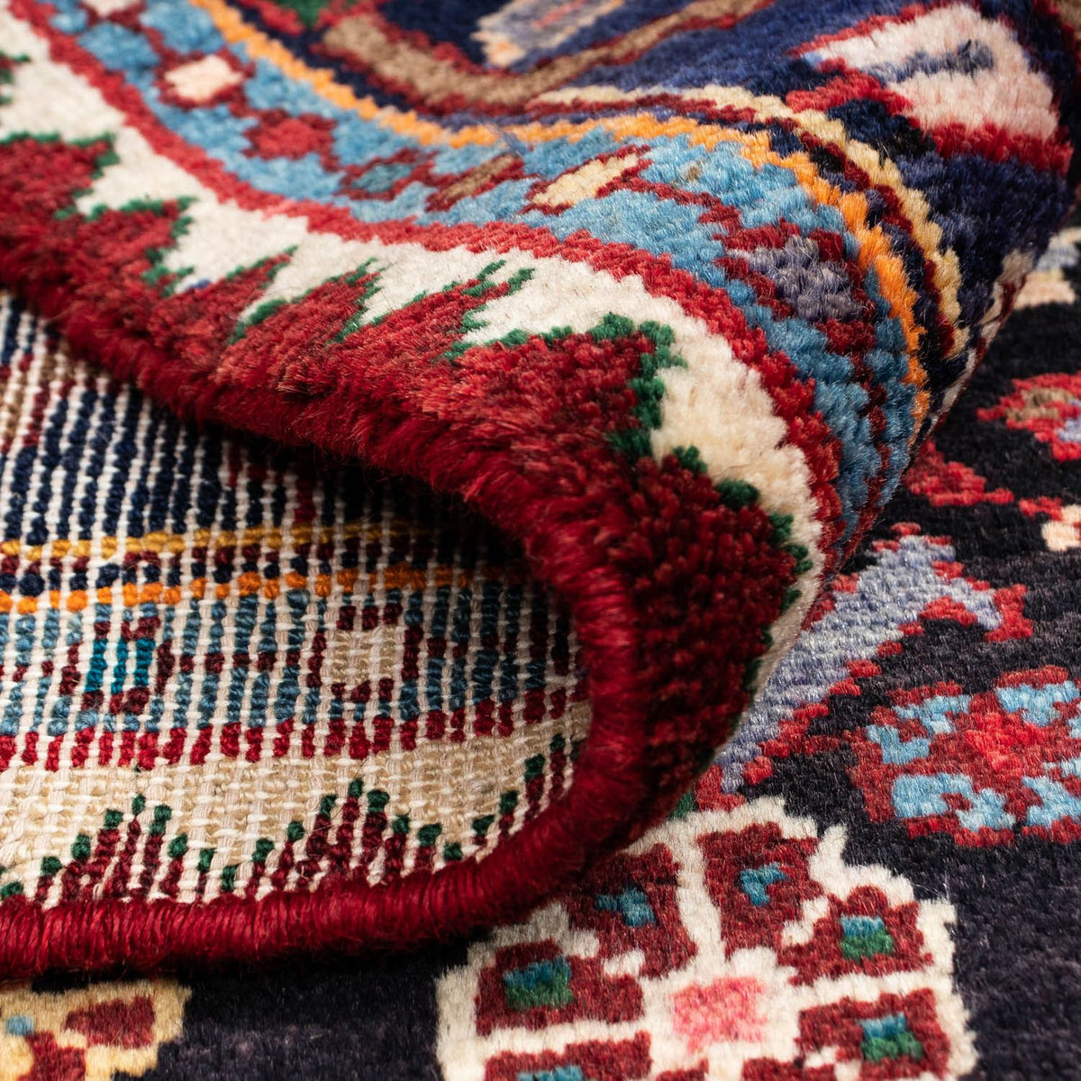 Persisk matta - Nomadic - 126 x 91 cm - mörkblå