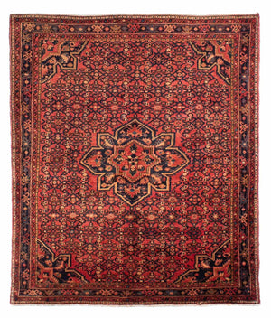 Persisk matta - Nomadic - 210 x 165 cm - mörkröd