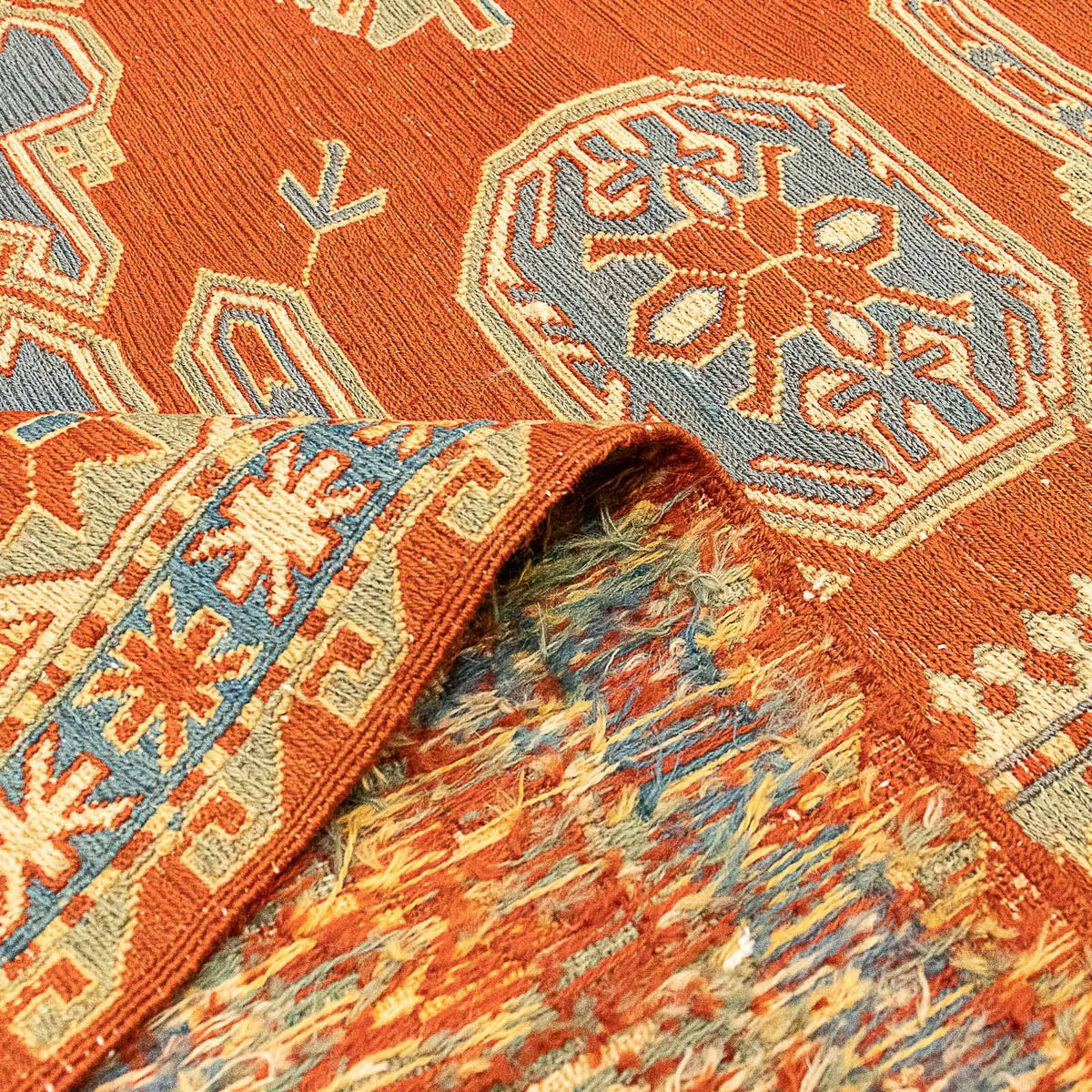 Kelim Carpet - orientalisk matta - 265 x 200 cm - mörkröd