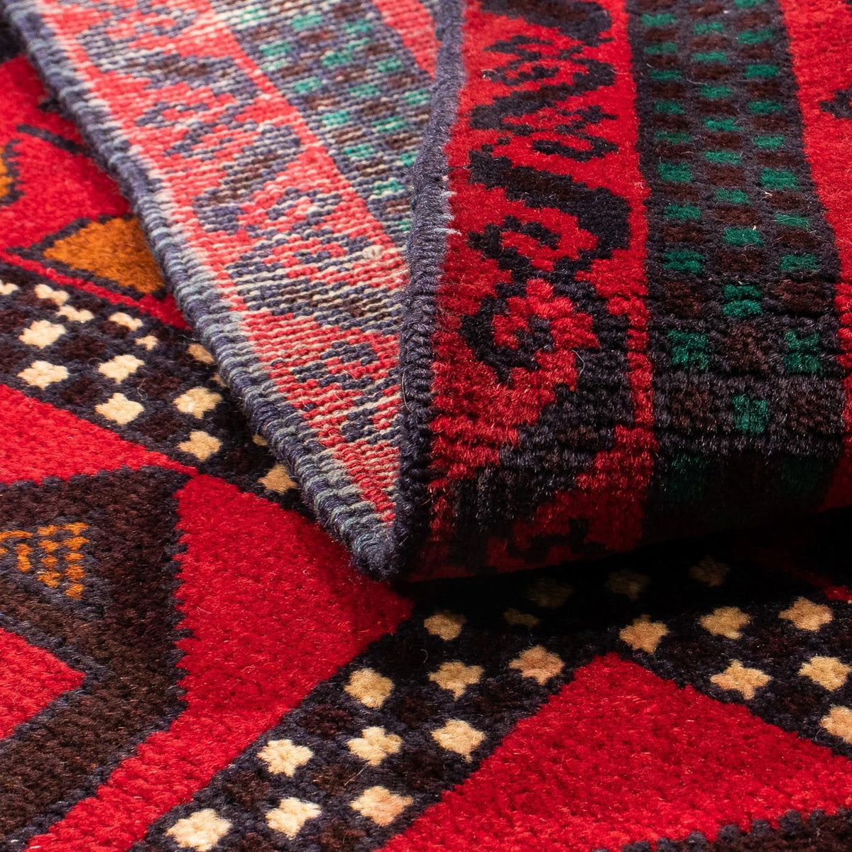 Baluch-matta - 132 x 81 cm - mörkröd