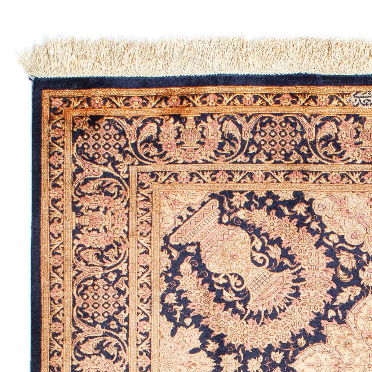 Persisk matta - Ghom - 149 x 102 cm - ljusbrun