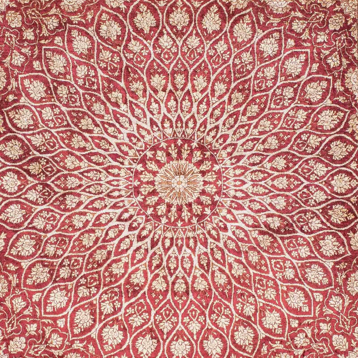 Persisk matta - Ghom - 151 x 100 cm - mörkröd