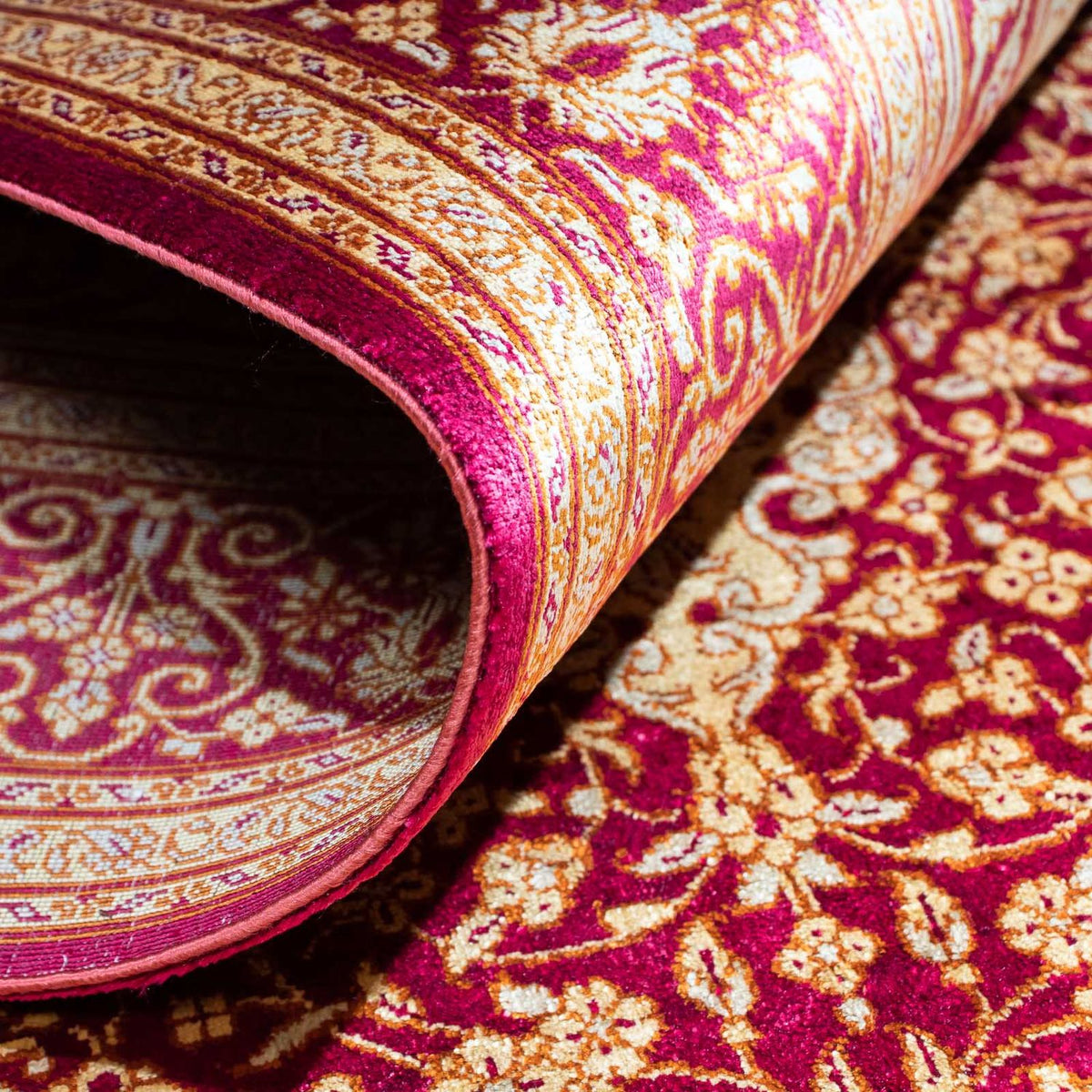 Persisk matta - Ghom - 150 x 98 cm - mörkröd