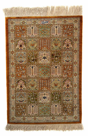 Persisk matta - Ghom - 76 x 55 cm - flerfärgad