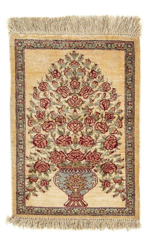 Silk Carpet - Ghom Silk - Premium - 41 x 31 cm - beige