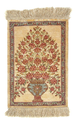 Silk Carpet - Ghom Silk - Premium - 42 x 31 cm - beige