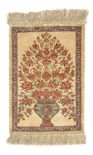 Silk Carpet - Ghom Silk - Premium - 42 x 31 cm - beige