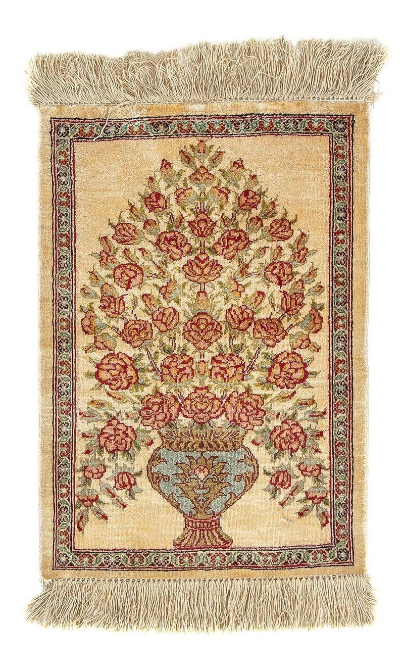 Silk Carpet - Ghom Silk - Premium - 42 x 31 cm - beige