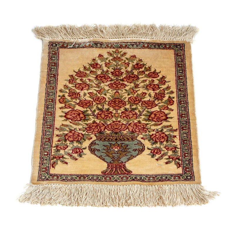 Silk Carpet - Ghom Silk - Premium - 42 x 31 cm - beige