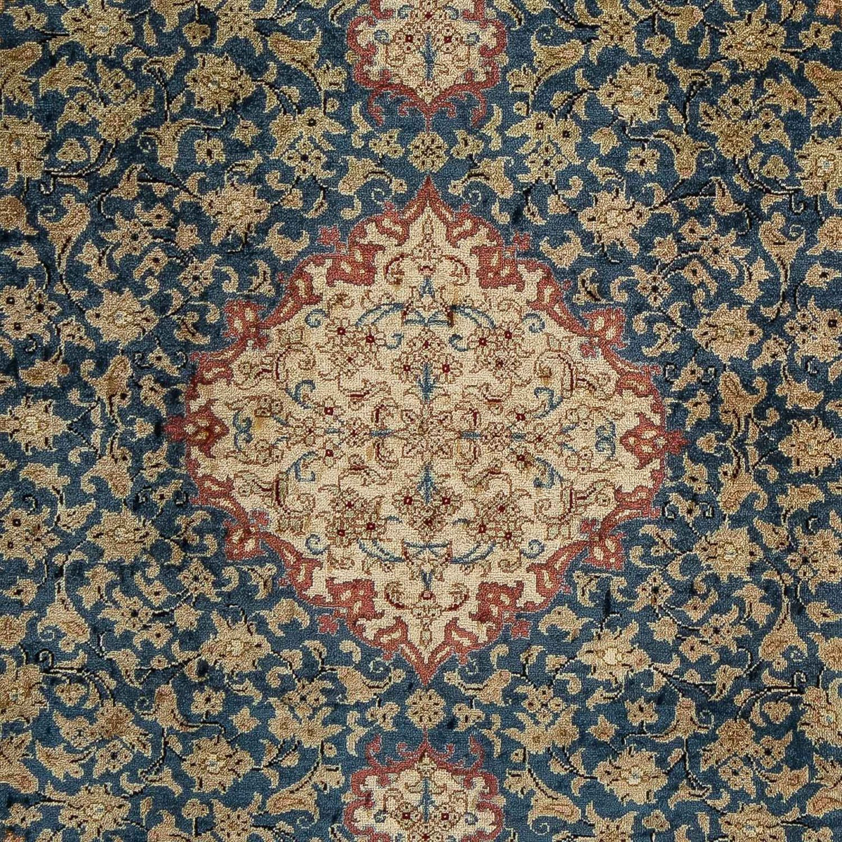 Persisk matta - Ghom - 83 x 58 cm - mörkblå