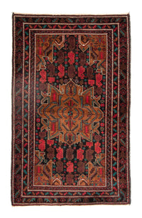 Baluch-matta - 185 x 113 cm - svart