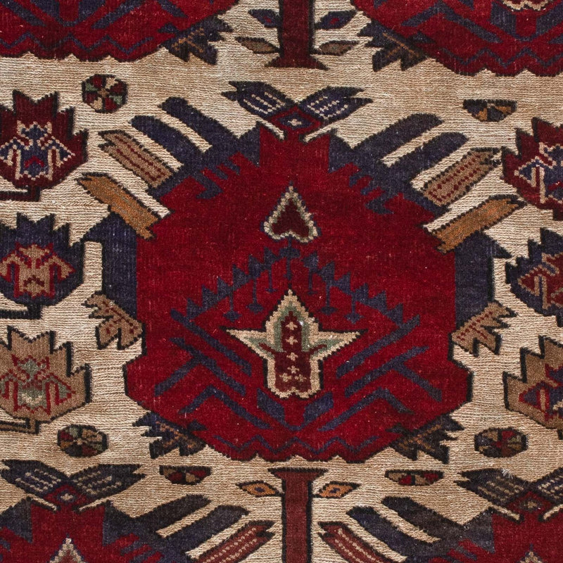 Baluch-matta kvadrat  - 137 x 130 cm - ljusbrun