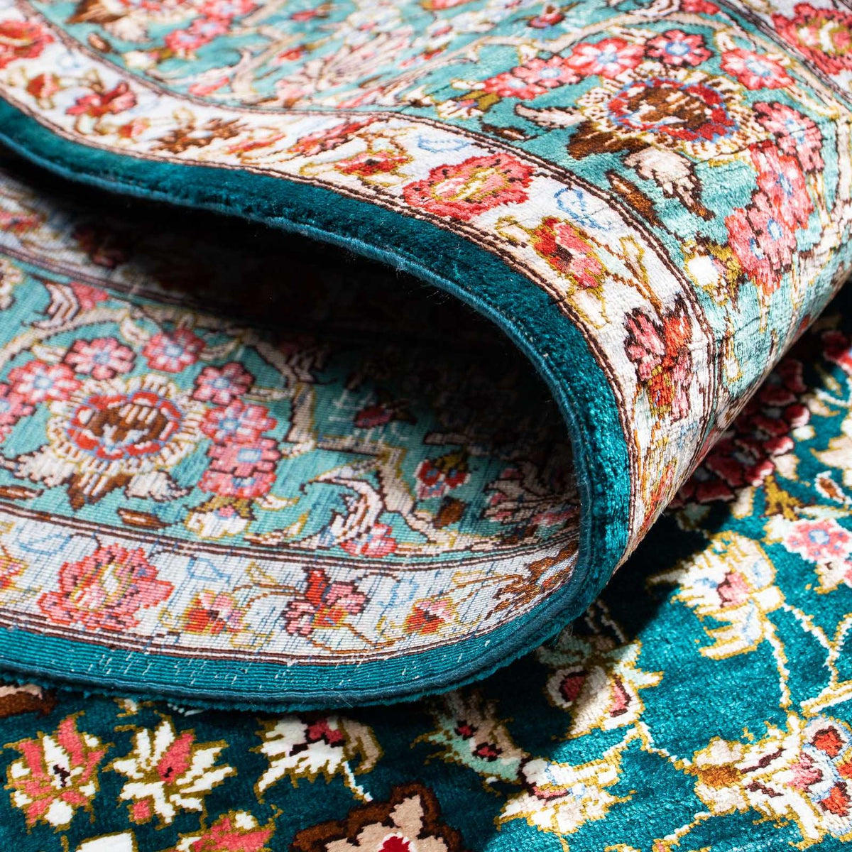 Persisk matta - Ghom - 152 x 100 cm - grön