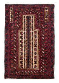 Baluch-matta - 126 x 86 cm - mörkröd – product image