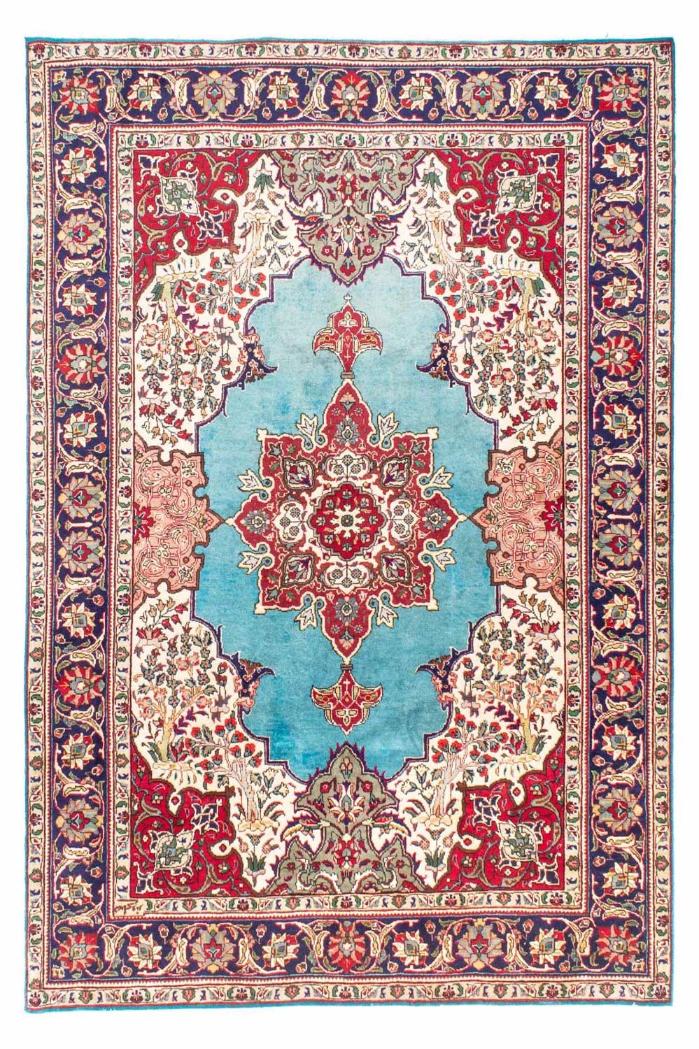 Persisk matta - Tabriz - 300 x 203 cm - turkos
