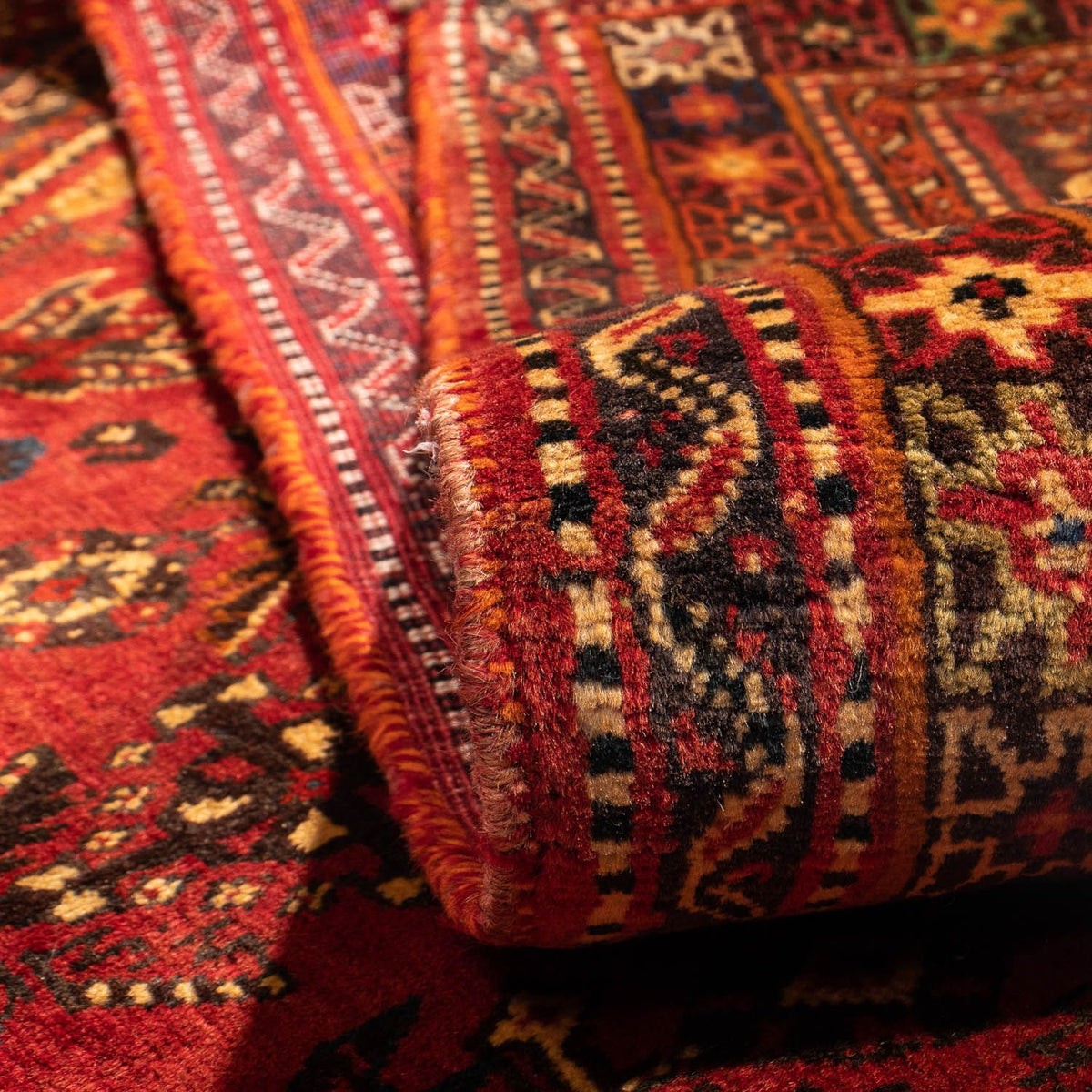 Persisk matta - Nomadic - 277 x 181 cm - mörkröd