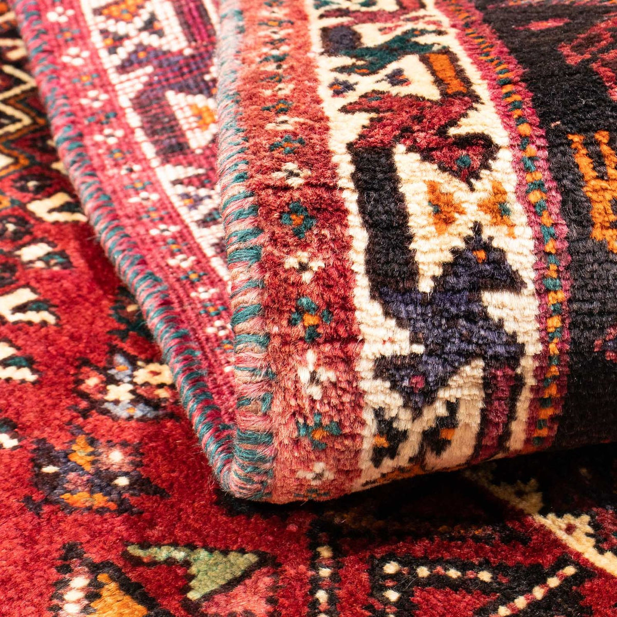 Persisk matta - Nomadic - 163 x 112 cm - mörkröd