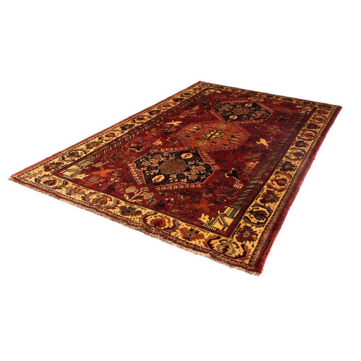 Persisk matta - Nomadic - 258 x 170 cm - mörkröd