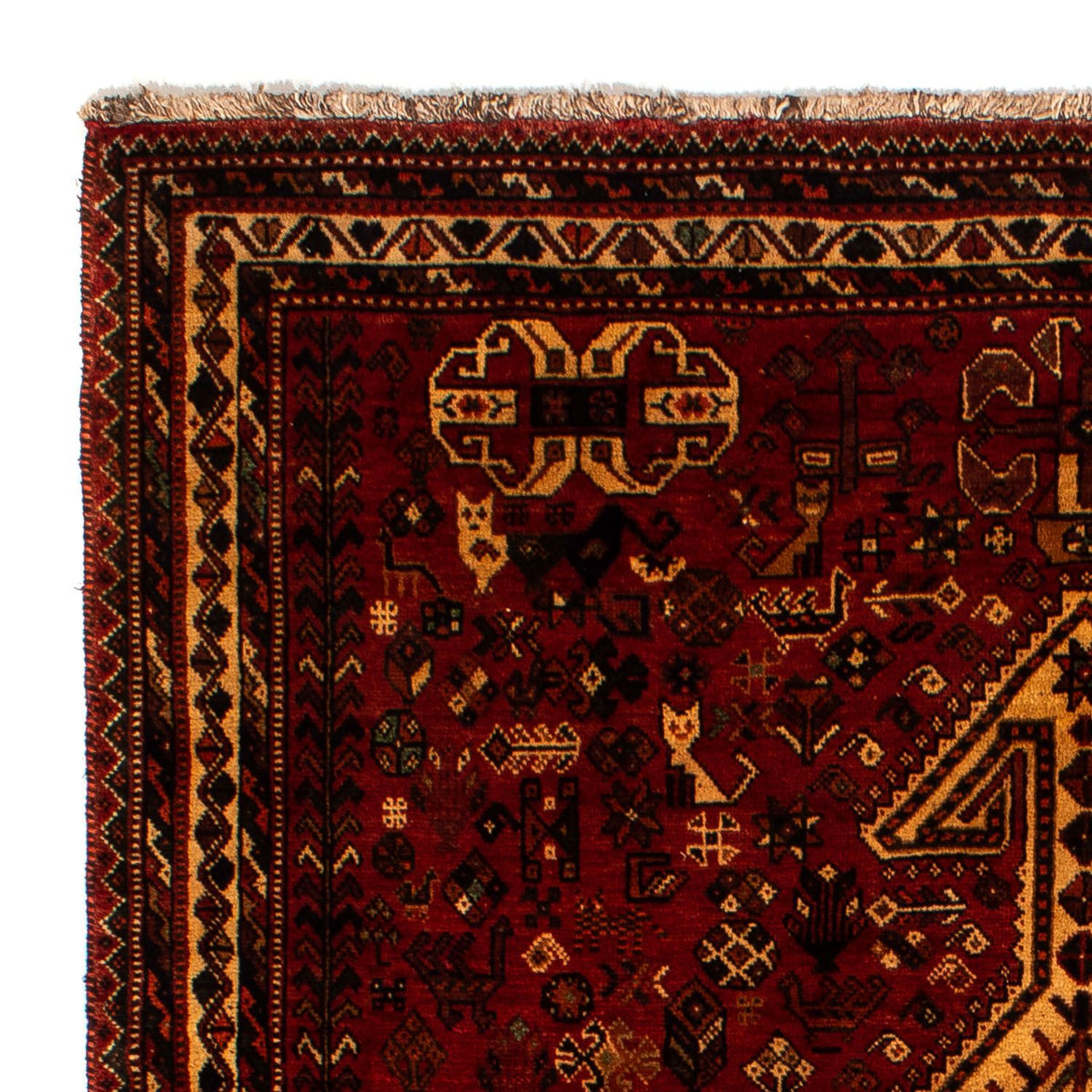 Persisk matta - Nomadic - 298 x 178 cm - mörkröd