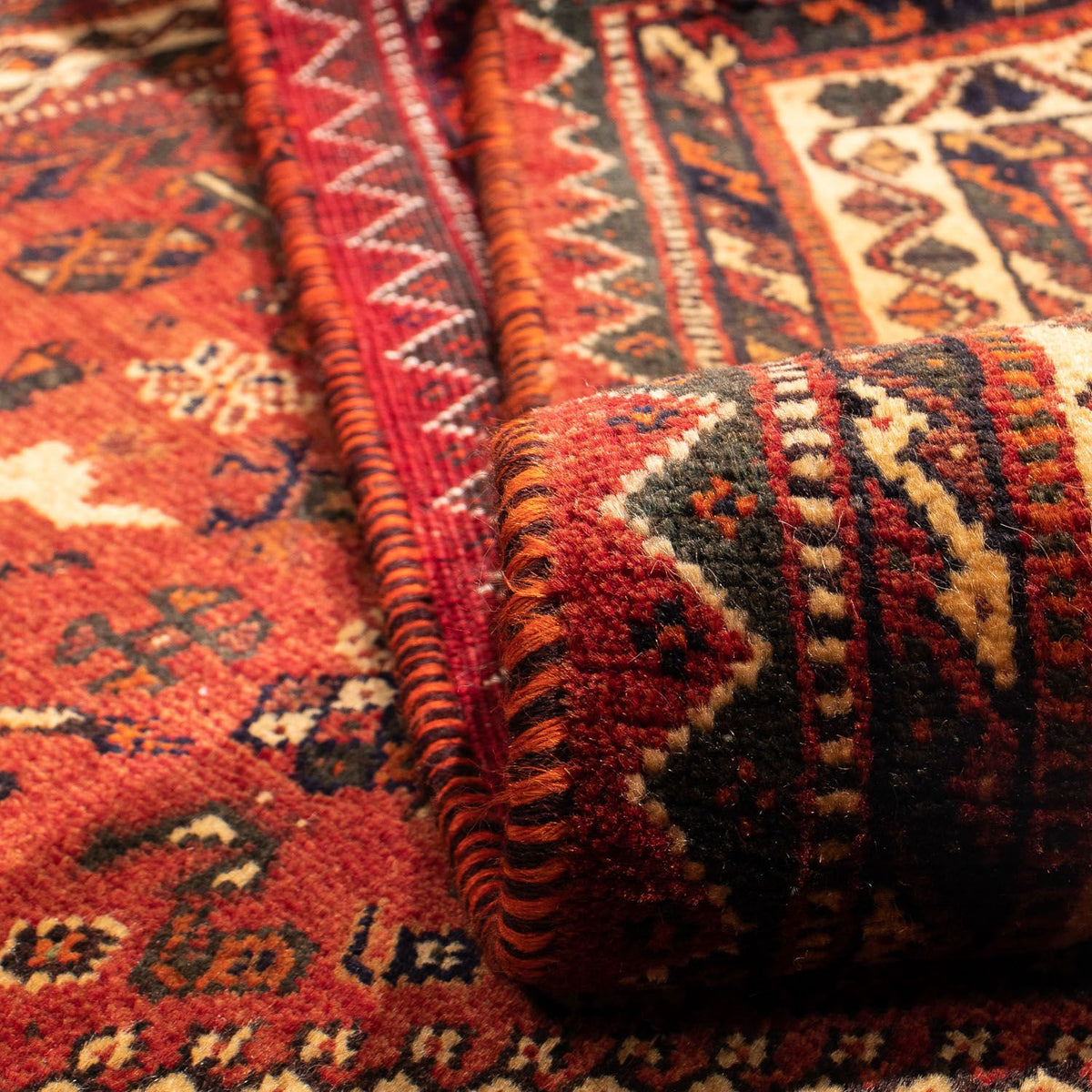 Persisk matta - Nomadic - 298 x 178 cm - mörkröd