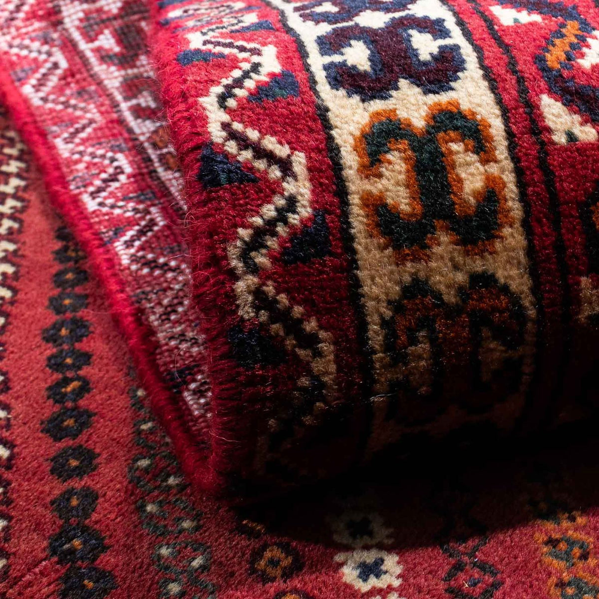 Persisk matta - Nomadic - 251 x 154 cm - mörkröd