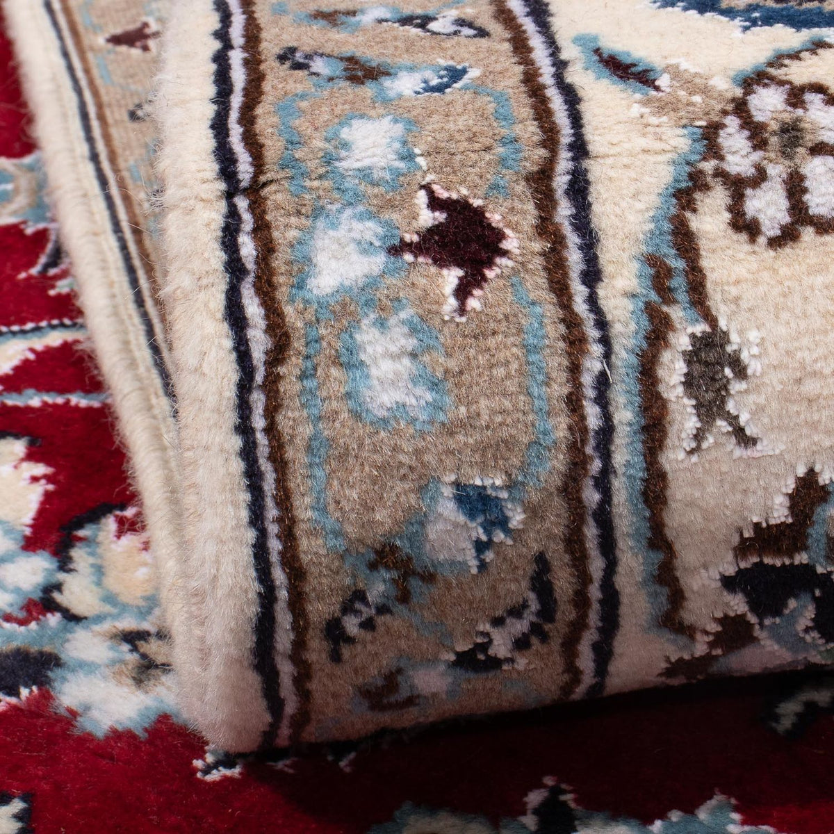 Persisk matta - Nain - 294 x 197 cm - mörkröd