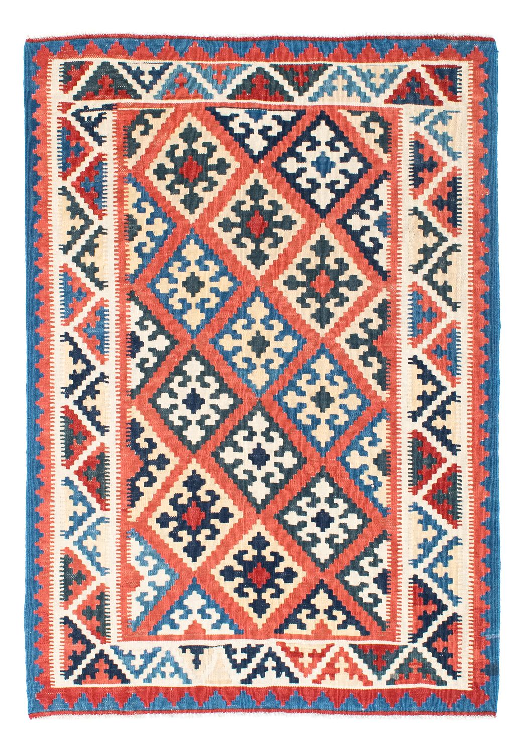 Kelim Carpet - orientalisk matta - 171 x 123 cm - ljusröd