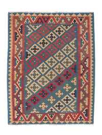 Kelim Carpet - orientalisk matta - 166 x 127 cm - blå