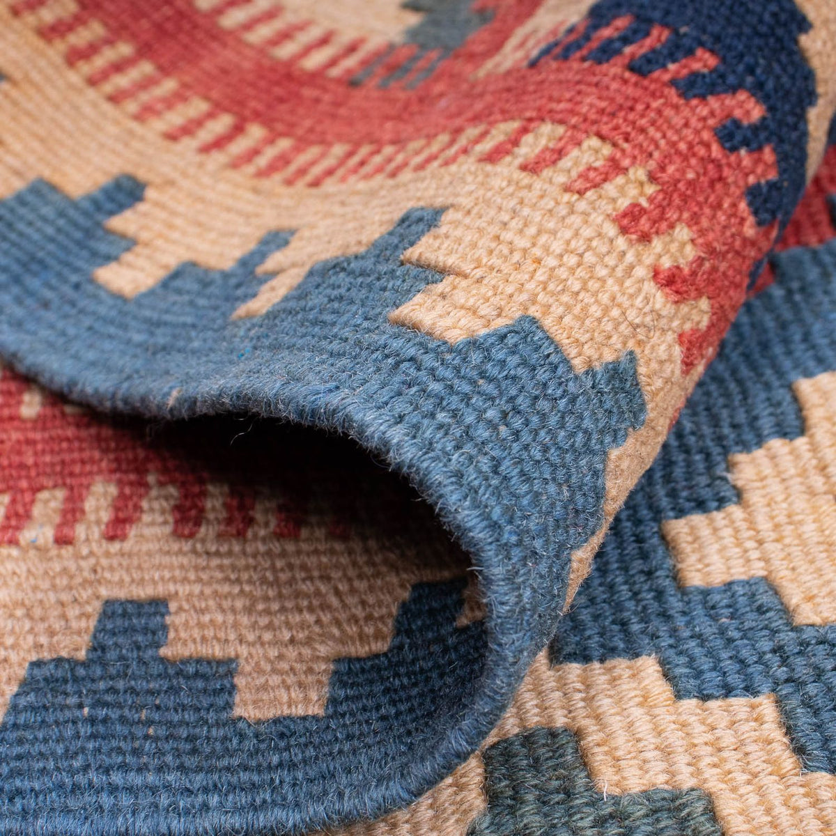 Kelim Carpet - orientalisk matta - 166 x 127 cm - blå