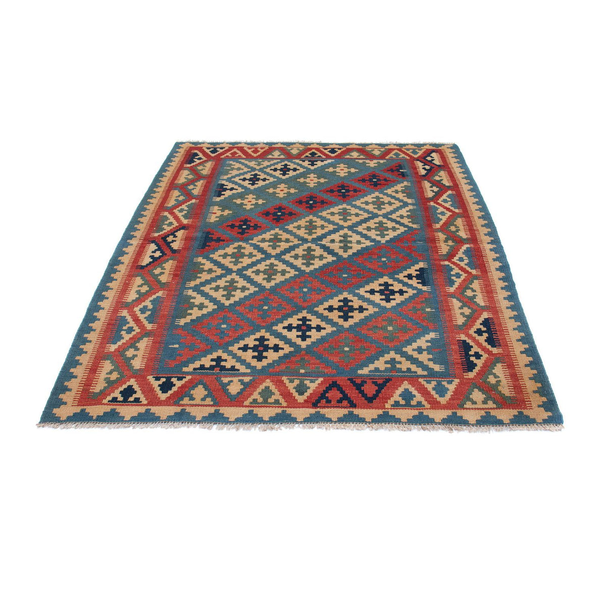 Kelim Carpet - orientalisk matta - 166 x 127 cm - blå