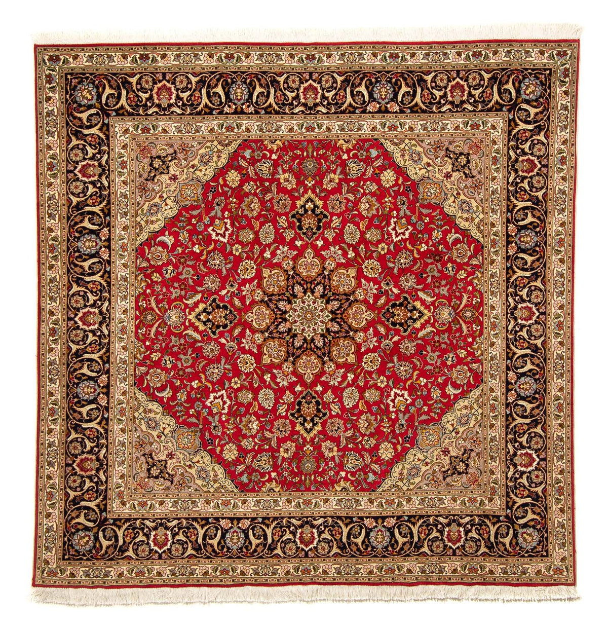 Persisk matta - Tabriz - Royal kvadrat  - 203 x 203 cm - röd