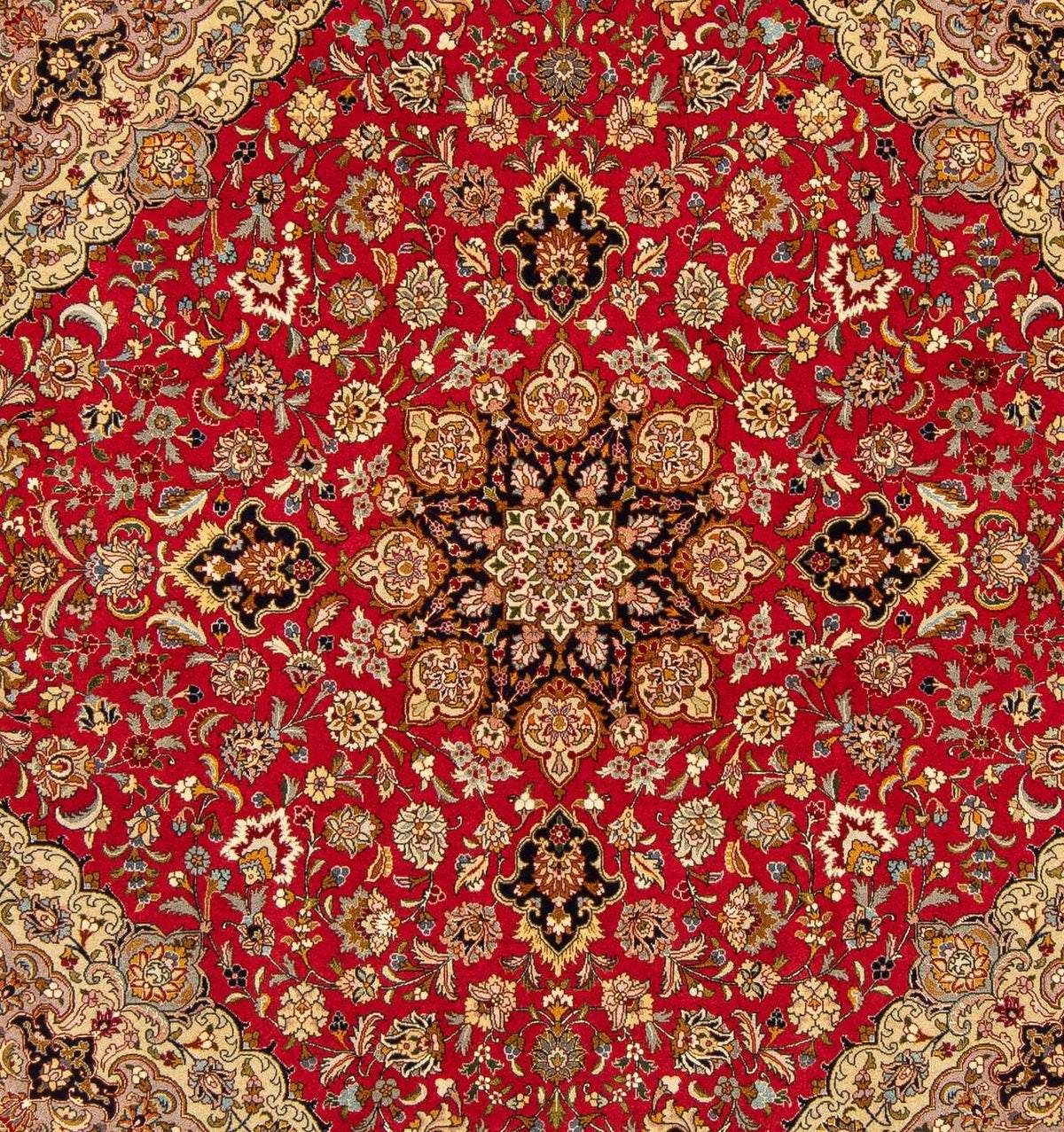 Persisk matta - Tabriz - Royal kvadrat  - 203 x 203 cm - röd