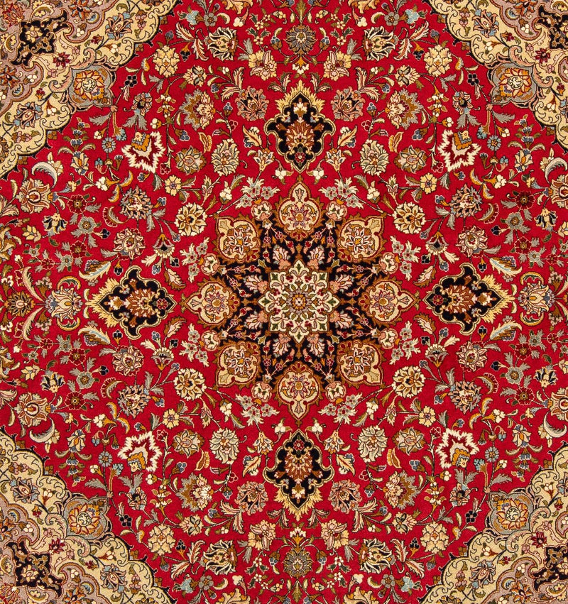 Persisk matta - Tabriz - Royal kvadrat  - 203 x 203 cm - röd