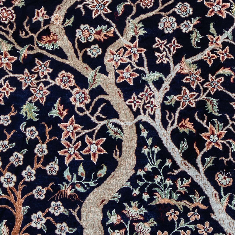 Persisk matta - Ghom - 87 x 59 cm - mörkblå