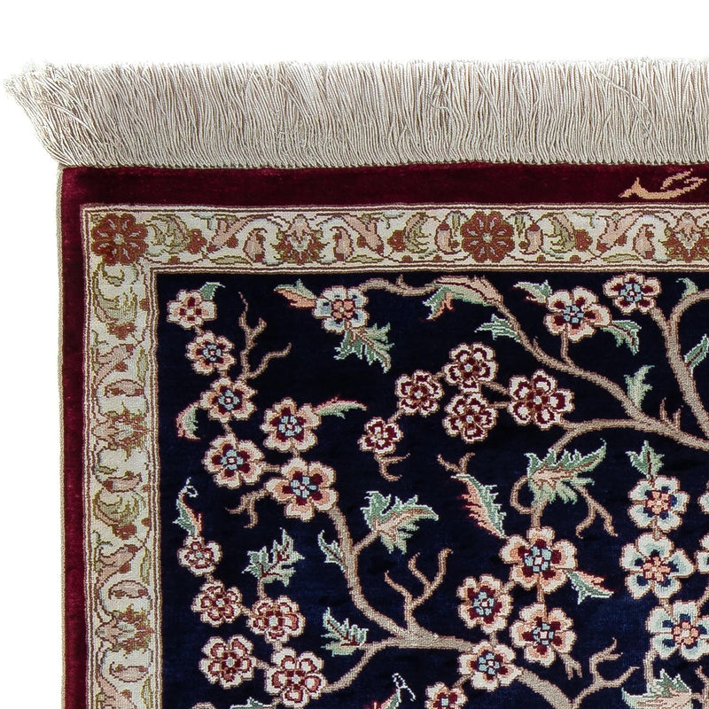 Persisk matta - Ghom - 87 x 59 cm - mörkblå