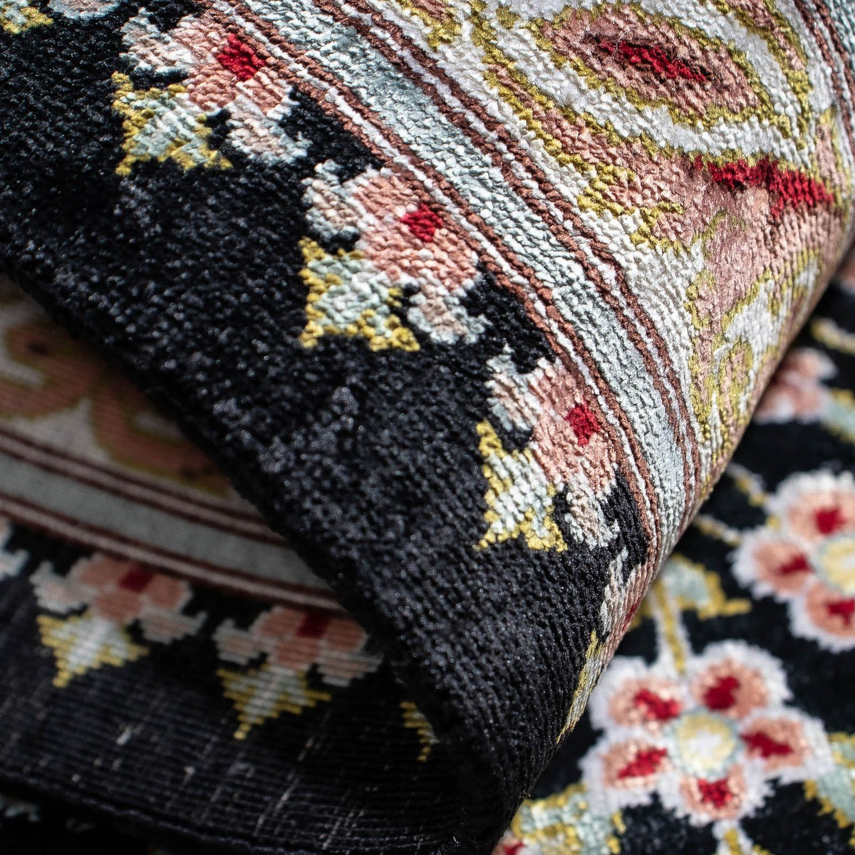 Persisk matta - Ghom - 89 x 57 cm - mörkblå